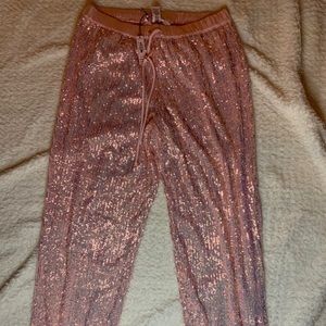 Victoria’s Secret Sequin Pink Jogger Pants- Size S
